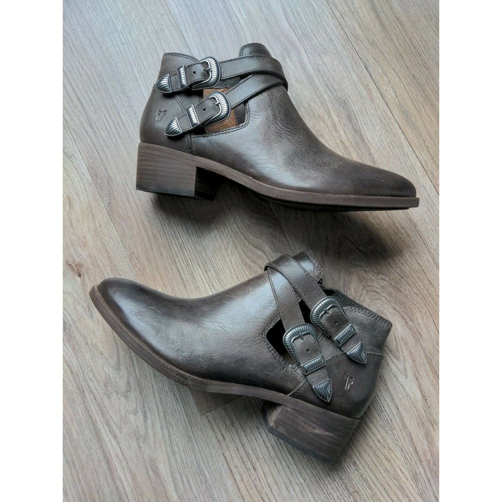 Frye Ray Western Shootie Leather Ankle Booties Boots